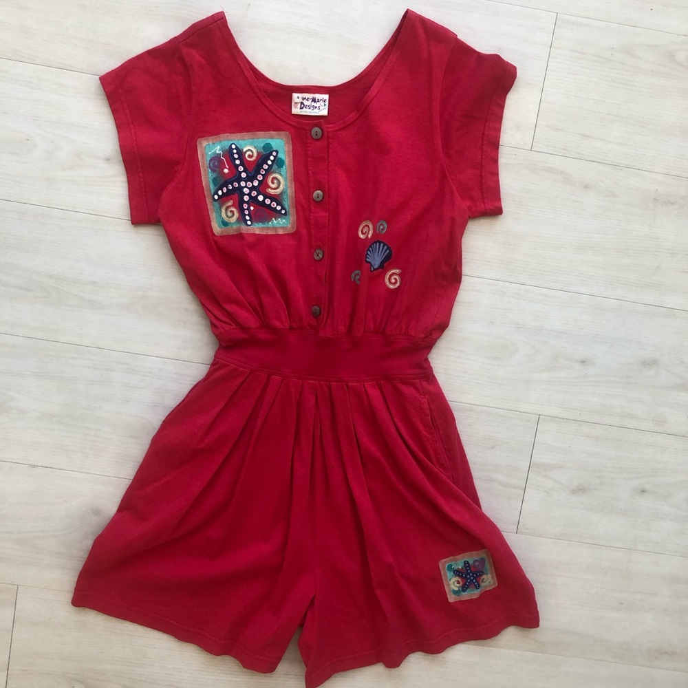 Vintage Anne Marie Designs hand painted romper